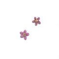 Natural purple blue star flower heads on a white background