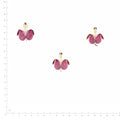Pressed Flower Bleeding Heart, Purple beside an 18 cm ruler