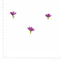 Pressed Flower Fan Flower, Purple beside a 180 mm ruler