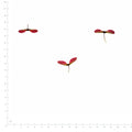 Pressed Maple Seeds, Red and Green beside a 180 mm ruler