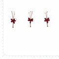 Pressed Flower Bleeding Heart Vine, Red beside a 180 mm ruler